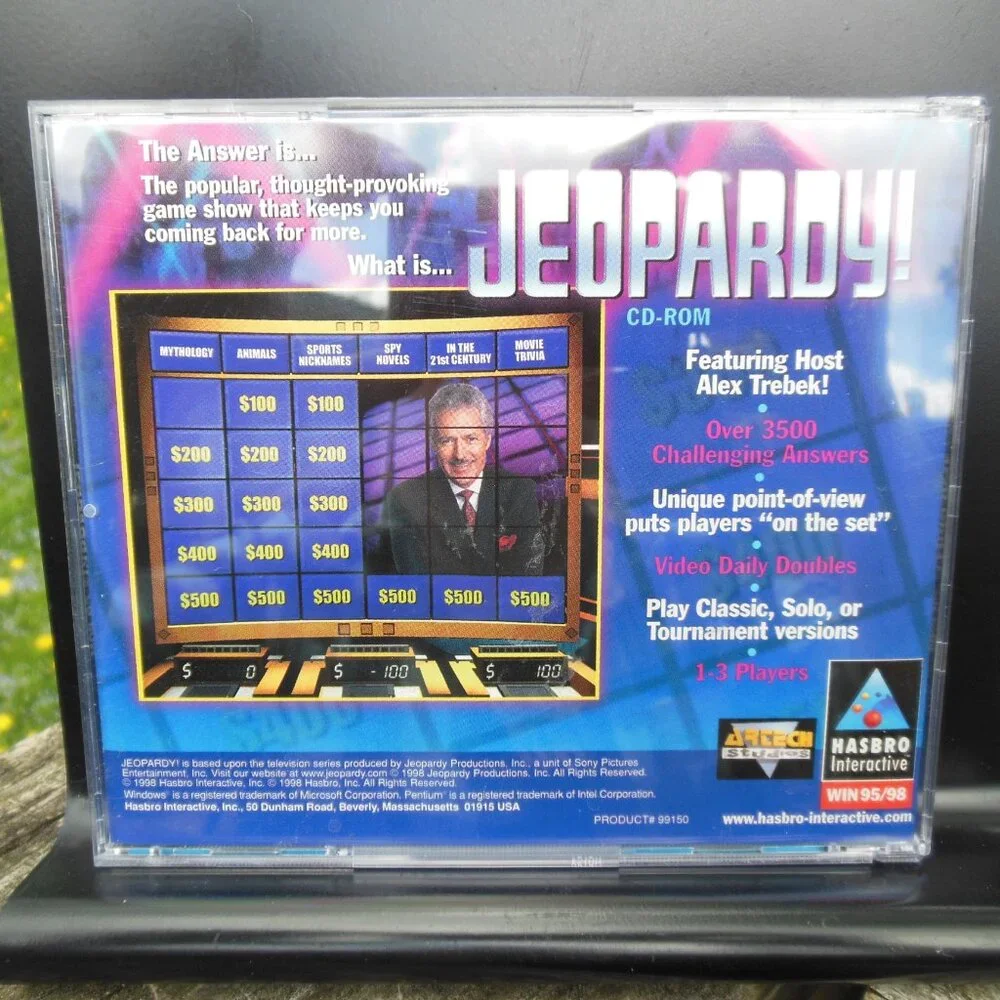 computer game CD ROM Jeopardy featuring Alex Trebek by Hasbro Interactive 1998